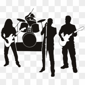 Rock Band Clip Art Musical Ensemble Silhouette Vector - Rock Band Silhouette, HD Png Download - music band png