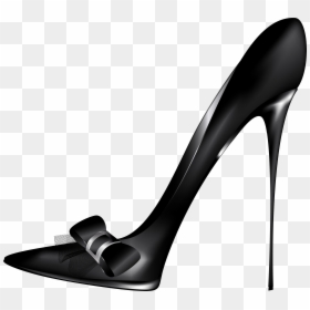 Black High Heels With Bow Png Clip Art - Black High Heel Png, Transparent Png - heel png