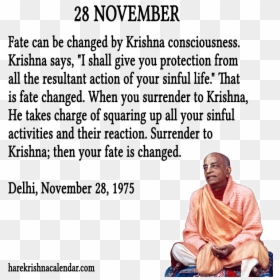 November Quotes And Sayings - Srila Prabhupada Quote 12 February, HD Png Download - png sayings