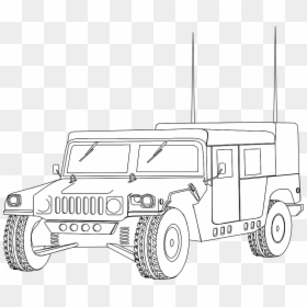 Hummer, Humvee, Vehicle, Military, Jeep, Outline, Car - Hummer Drawing, HD Png Download - hummer png