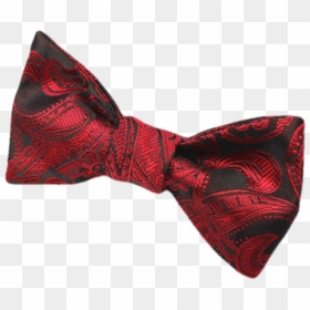 Red And Black Paisley Self Tie - Paisley, HD Png Download - red bow tie png