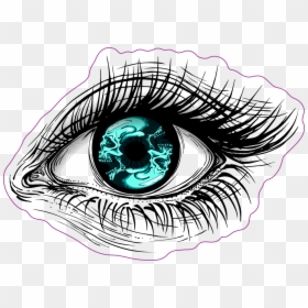 Human Eye With Blue Skull Iris Sticker - We Only See 1 Of The Electromagnetic Spectrum, HD Png Download - human eye png