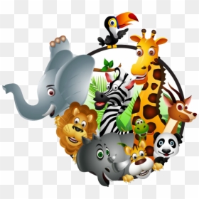 Animal Kingdom Clipart Safari Kid - Transparent Cartoon Safari Animals, HD Png Download - safari animals png