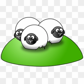 Cartoon Sheep On A Hill, HD Png Download - sheep png