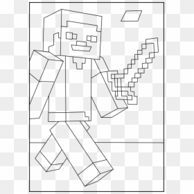 Steve Coloring Book Minecraft, HD Png Download - minecraft steve png