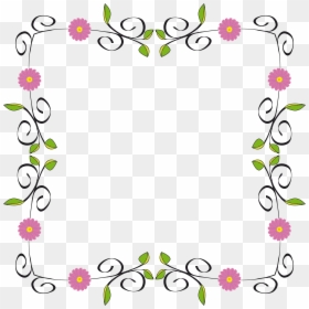 Flower Design Border Frame, HD Png Download - floral border png