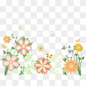 Transparent Background Pretty Flowers Clipart, HD Png Download - floral border png