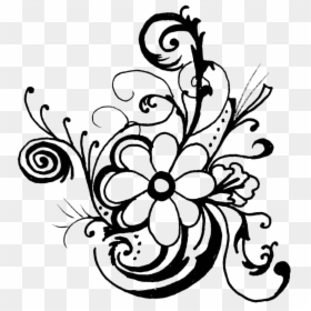 Flowers Clip Art Black And White Border, HD Png Download - lotus flower png