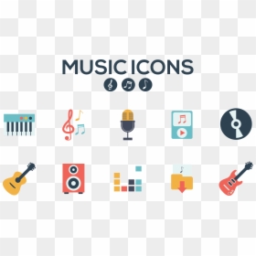 Music Icons Vector Free, HD Png Download - music icon png