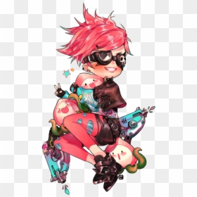 Overwatch Tracer Punk Fanart, HD Png Download - tracer png