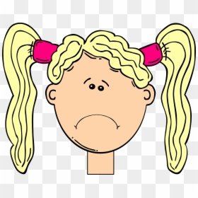 Girl Face Clipart Black And White, HD Png Download - blonde hair png