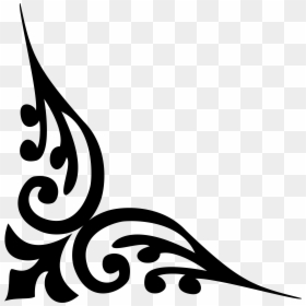 Corner Clipart Calligraphy - Png Design Black And White, Transparent Png - corner designs png
