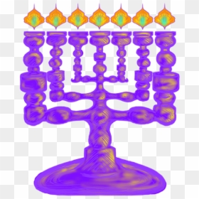 Menorah Clipart Purple, HD Png Download - menorah clipart png