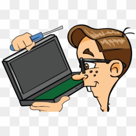Laptop Repair Portland Clipart - Transparent Cartoon Computer Png, Png Download - technician png