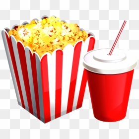 Transparent Popcorn And Drink Clipart, HD Png Download - popcorn transparent png