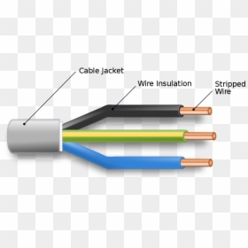 Three Core Cable Diagram, HD Png Download - electric wire png