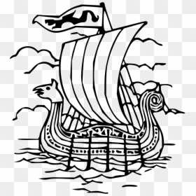 Viking Boat - Vikings Clip Art Black And White, HD Png Download - viking ship png