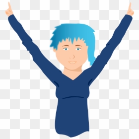 Blue-hair Boy Or Girl Happy Clip Arts - Girl, HD Png Download - boy hair png