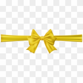 Bow With Ribbon Yellow Clip Art Image - Transparent Yellow Bow, HD Png Download - bow tie clipart png