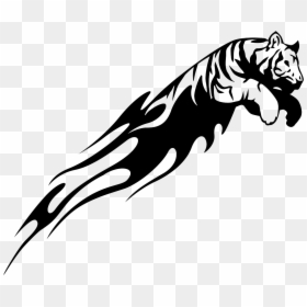 Transparent White Tiger Png - Lion And Tiger Drawing, Png Download - jumping tiger png