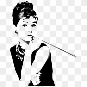 Breakfast At Tiffany"s Wall Decal Silhouette Poster - Audrey Hepburn, HD Png Download - audrey hepburn png