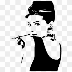 Transparent Audrey Hepburn Png - Audrey Hepburn Painting Black And White, Png Download - audrey hepburn png