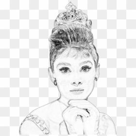 Audrey Hepburn Pencil Sketch Portrait - Portrait Audrey Hepburn Drawings, HD Png Download - audrey hepburn png