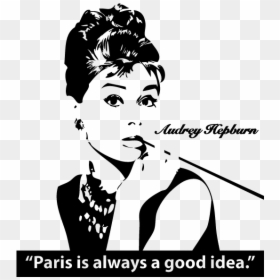 Audrey Hepburn Black And White Painting, HD Png Download - audrey hepburn png