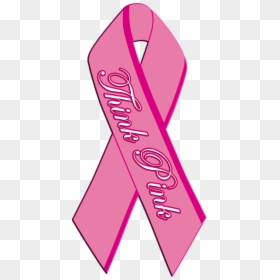 Pink Cancer Ribbon Png - Transparent Think Pink Ribbon, Png Download - cancer ribbons png