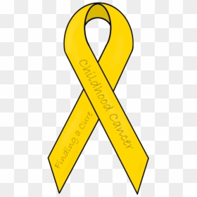 Gold Ribbon Clip Art Awareness - Transparent Background Gold Cancer Ribbon, HD Png Download - cancer ribbons png
