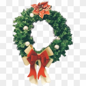 #christmas #festive #wreath #sticker #winter #red #green - Christmas Wreath, HD Png Download - green christmas ribbon png