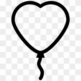 Heart Balloon Icon - Heart, HD Png Download - black heart outline png