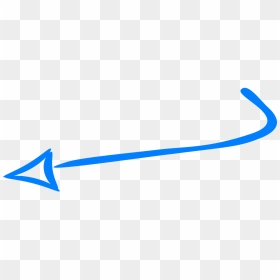 Arrow, Turn, Left, Blue, Handdrawn, Pointing, Direction - Arrow Pointing Down Left, HD Png Download - white hand drawn arrow png