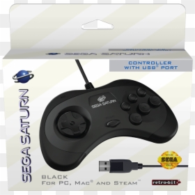 Accessories Sega Saturn Retro Bit Av Cable Black Sega - Sega Saturn Wireless Controller Retro Bit, HD Png Download - sega saturn png