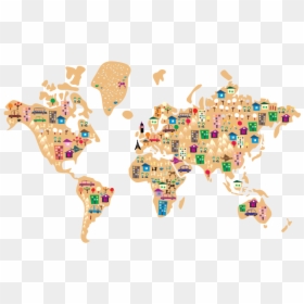 World Map For Baby Room, HD Png Download - mapamundi png