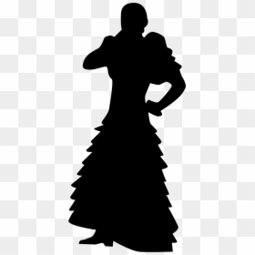 Flamenco Female Woman With Long Dress, HD Png Download - woman in dress silhouette png
