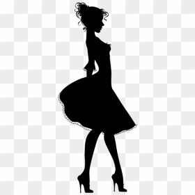Dress Silhouette Woman Silhouette2 - Silhouette Of A Lady, HD Png Download - woman in dress silhouette png