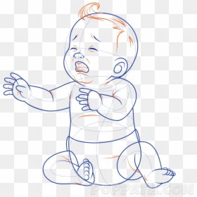Drawing Of A Baby Crying, HD Png Download - kid crying png