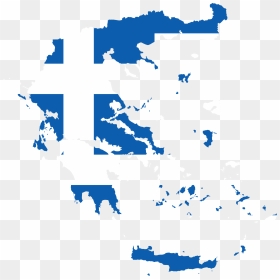 Greece Map With Flag, HD Png Download - greek flag png