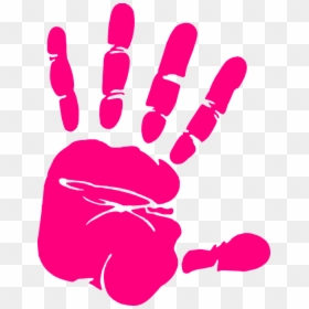 Hand, Print, Pink, Paint, Art, Palm, Finger, Human - Pink Handprint Clipart, HD Png Download - paint border png