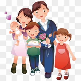 Clip Art Happy Family Clipart Mom Dad Siater Brother - Cartoon Happy Family Clipart, HD Png Download - brother sister png