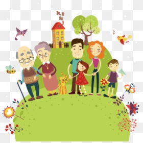 Happy Family House And Animals Vector And Transparent - Family Socialization, HD Png Download - happy family images png
