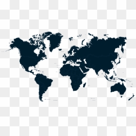 Black And White Vector World Map, HD Png Download - google map image png