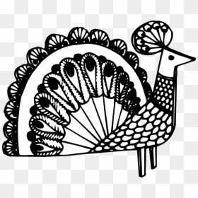 Free Black And White Clipart Of Peacock, HD Png Download - peacock.png