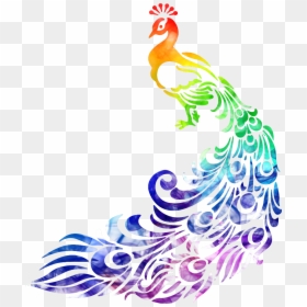 #peacock #rainbow - National Bird Of India Black And White, HD Png Download - peacock.png