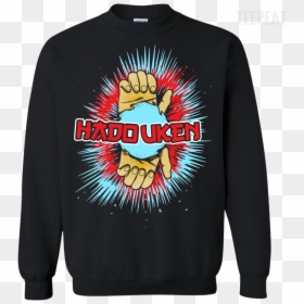 Street Fighter Hadouken Tee Apparel Teepeat - Long-sleeved T-shirt, HD Png Download - apparel png
