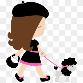 Poodle Clipart Fashion Paris - Clipart Girl Paris, HD Png Download - moldura patati patata png