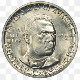 Booker T Washington Coin, Commemorative Coin, Half - Coin, HD Png Download - booker t png