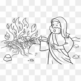 Moses And The Burning Bush Clip Art, HD Png Download - arbusto png