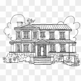 Full House Coloring Pages - Sketch Of Permanent House, HD Png Download - full house png
